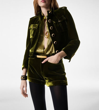 Samtjacke Military in Golden OliveTom Ford - Anita Hass