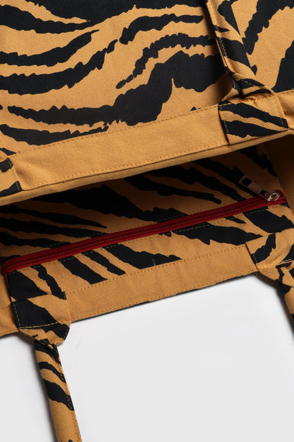 "Heart" Large Tote in Ochre Zebra by Anita Hass - Anita Hass
