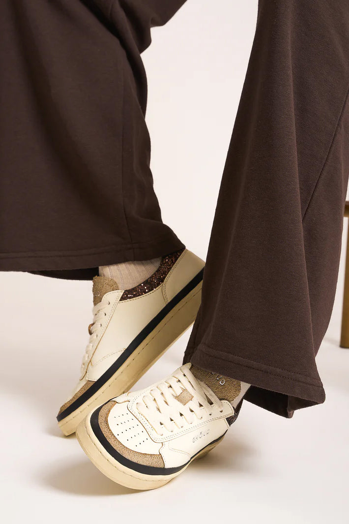Sneaker Pads in Glitter Brown/Suede MarshmallowGhoud - Anita Hass