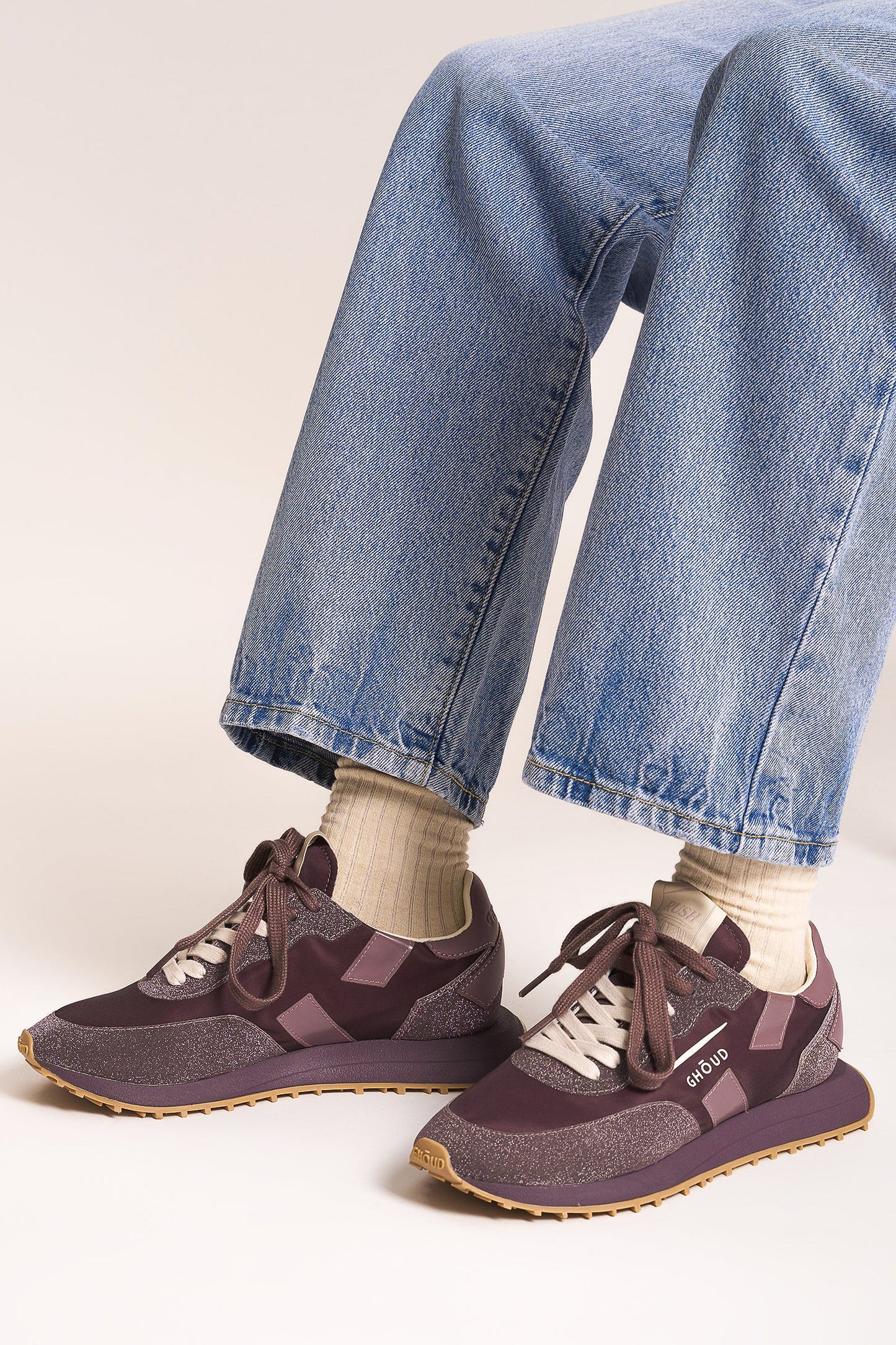 Sneaker Rush Starlight in Glitter Ruby/Nylon RubinGhoud - Anita Hass