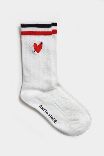 Socken Pointelle 'Heart' in IvoryAnita Hass - Anita Hass
