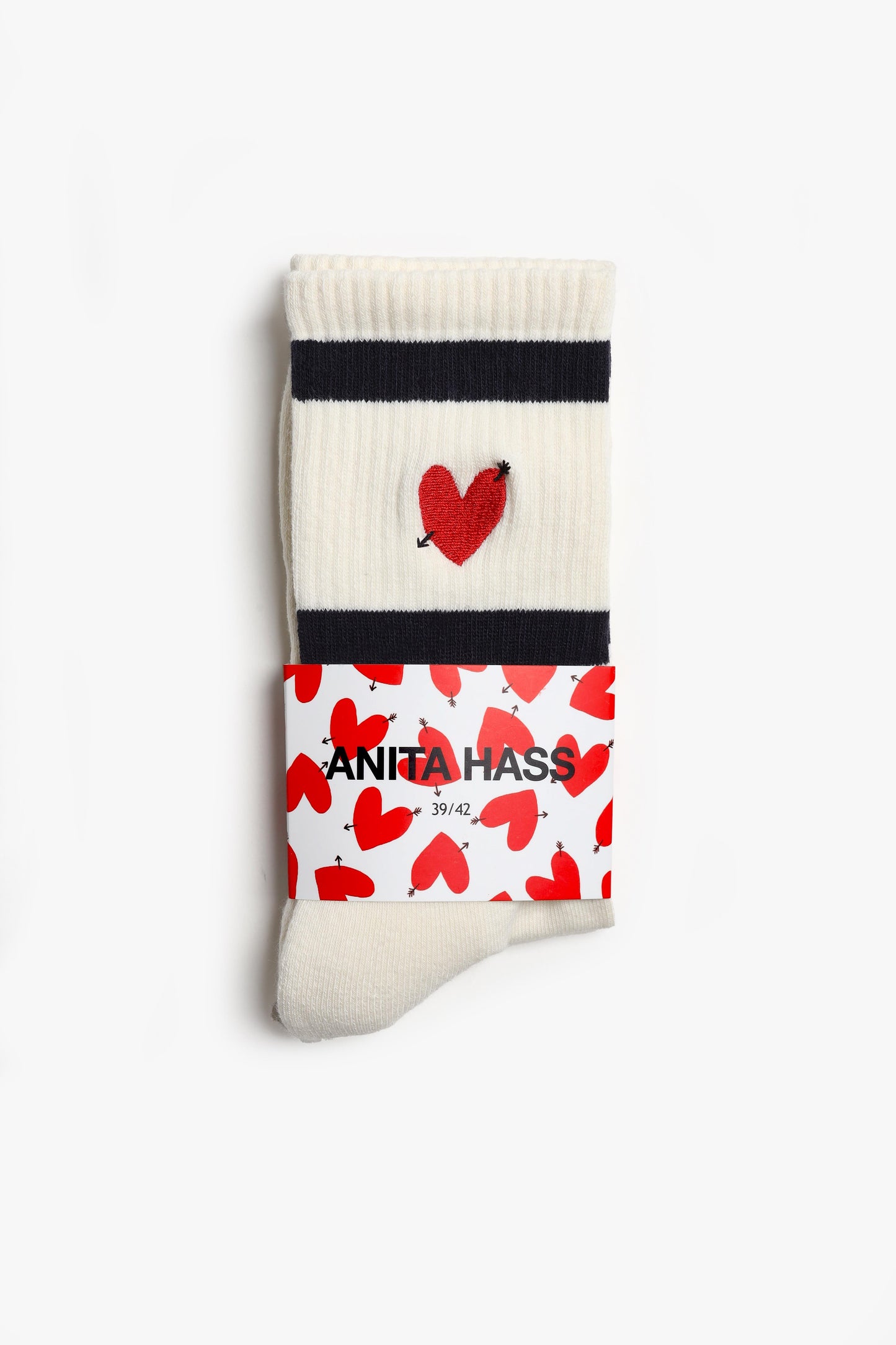 Sportsocken Heart in Off White/NavyAnita Hass - Anita Hass