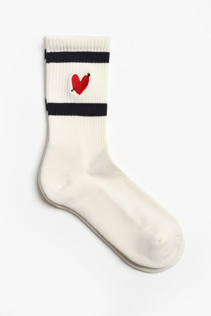 Sportsocken Heart in Off White/NavyAnita Hass - Anita Hass
