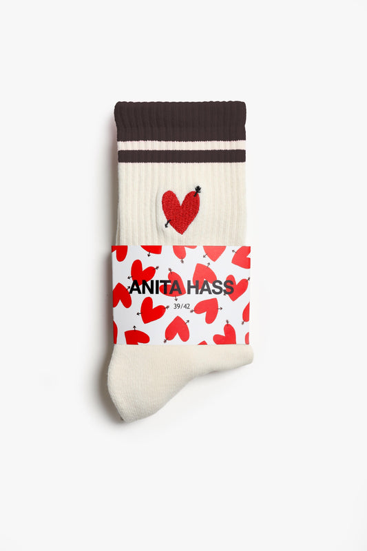 Sportsocken Heart in Offwhite/BraunAnita Hass - Anita Hass