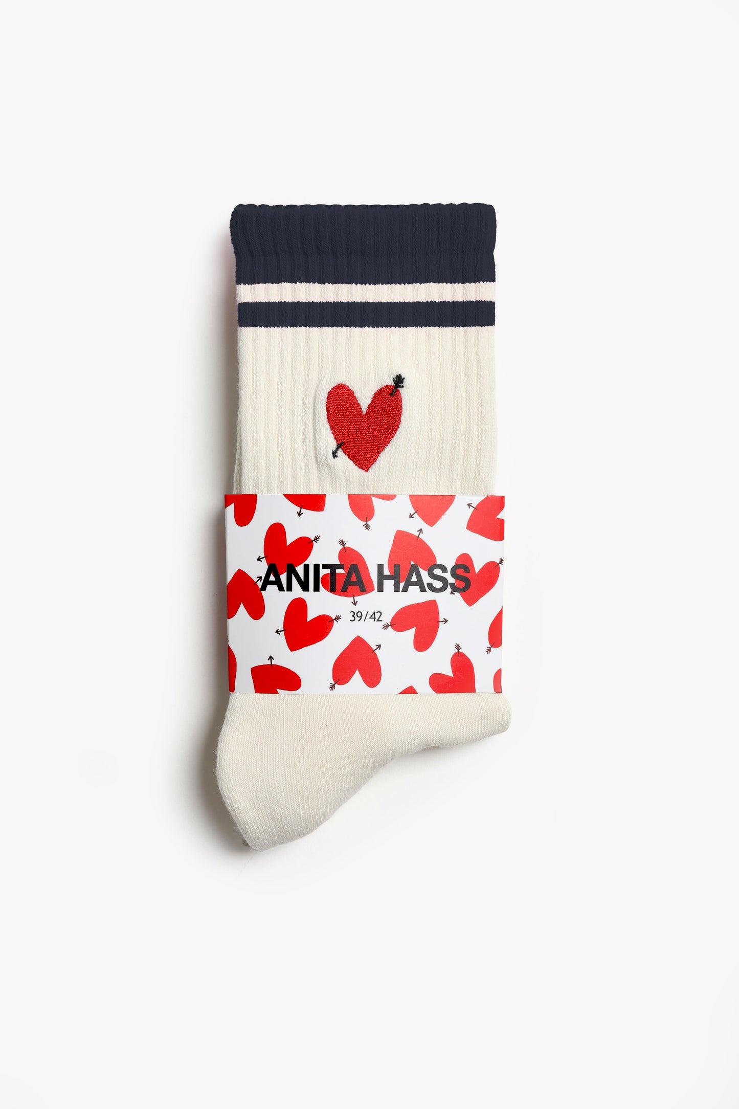 Sportsocken Heart in Off White/NavyAnita Hass - Anita Hass