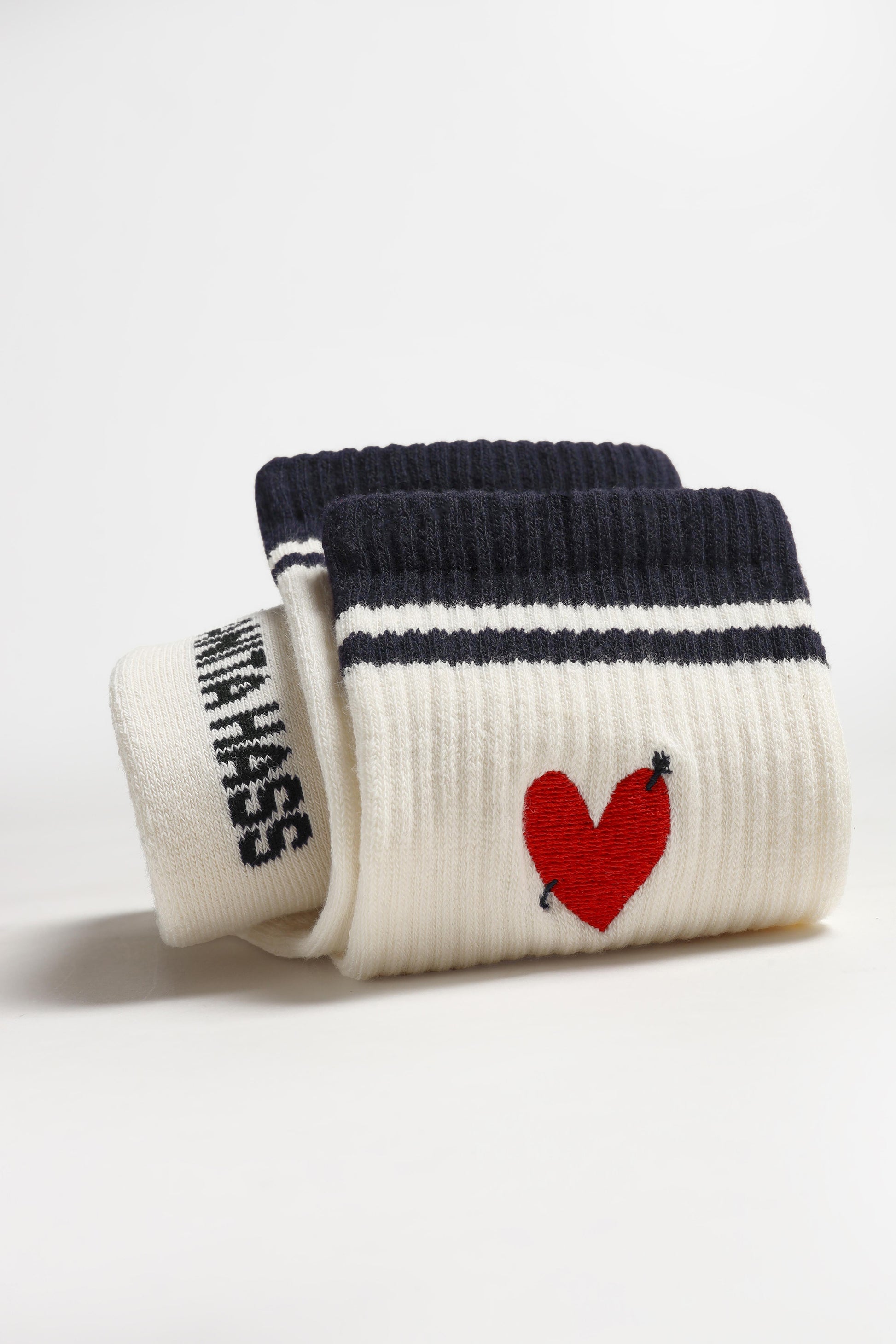 Sportsocken Heart in Off White/NavyAnita Hass - Anita Hass
