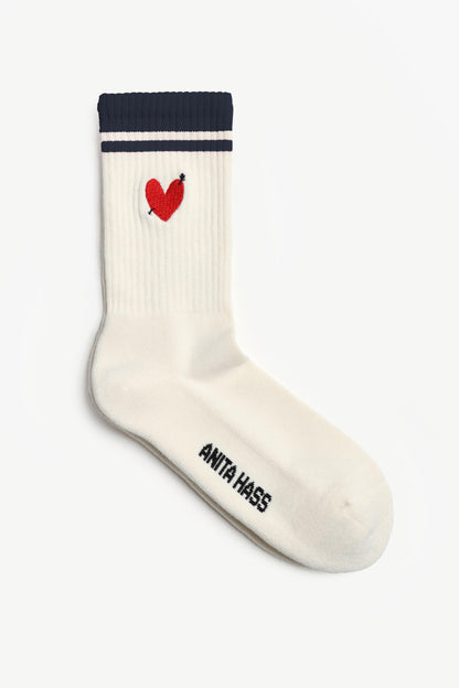 Sportsocken Heart in Off White/NavyAnita Hass - Anita Hass