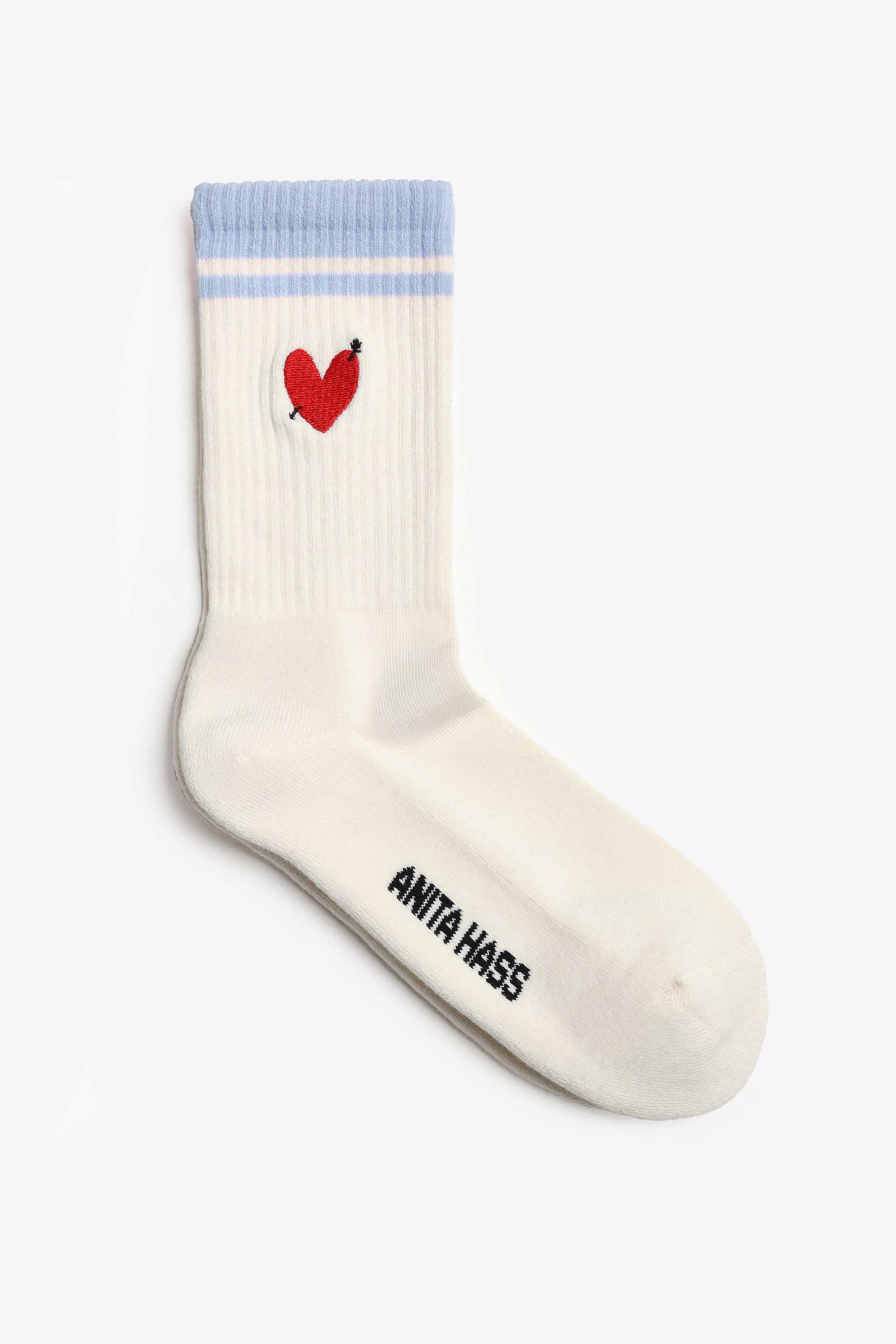 Sportsocken Heart in Off White/HellblauAnita Hass - Anita Hass