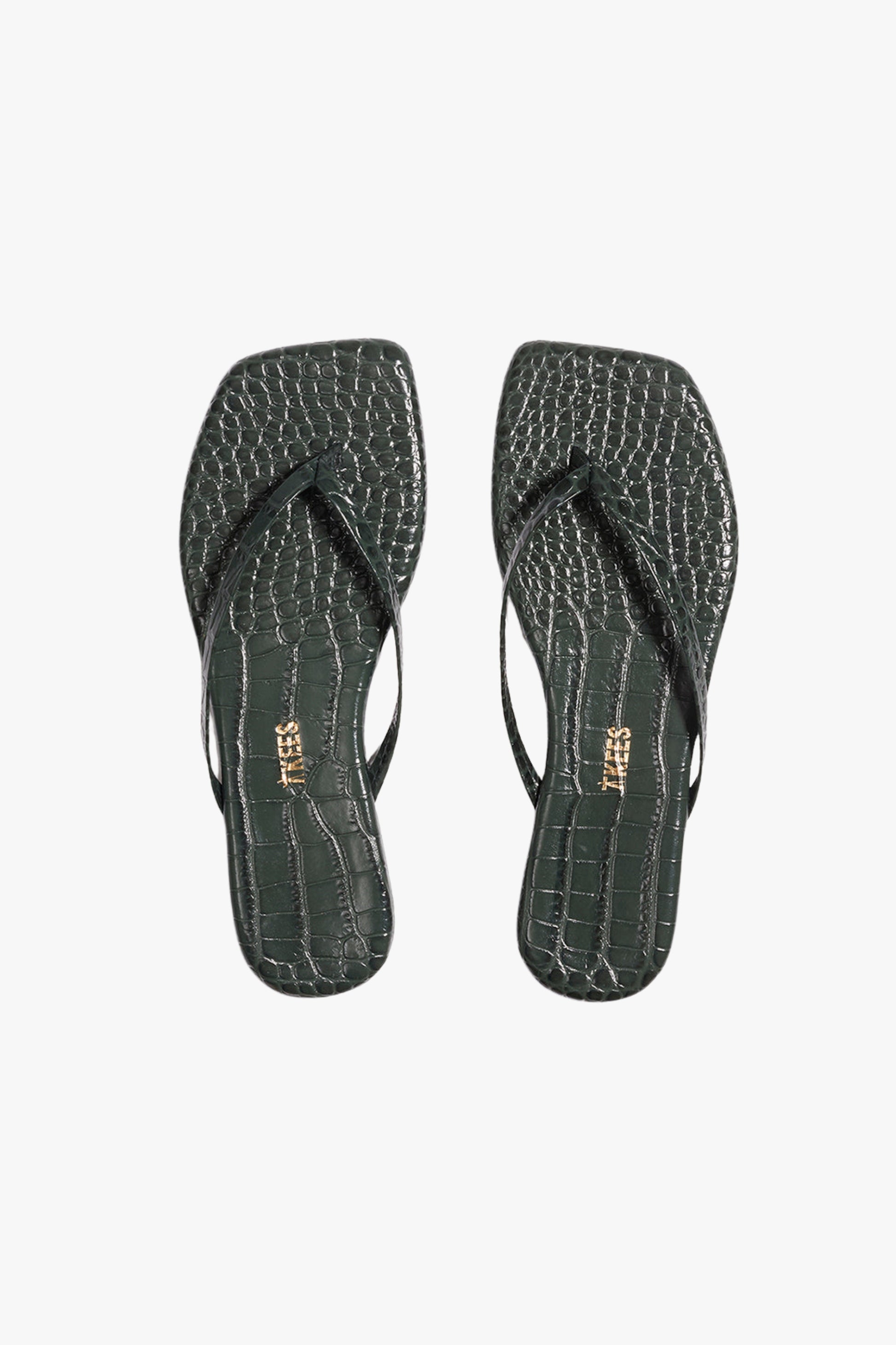 Sandale Lili Square in Croco EmeraldTKees - Anita Hass