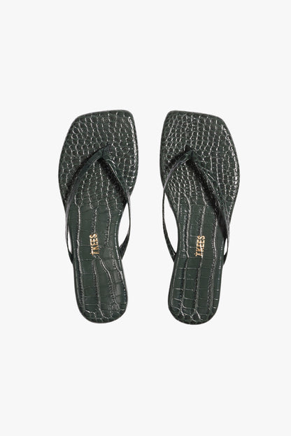 Sandale Lili Square in Croco EmeraldTKees - Anita Hass
