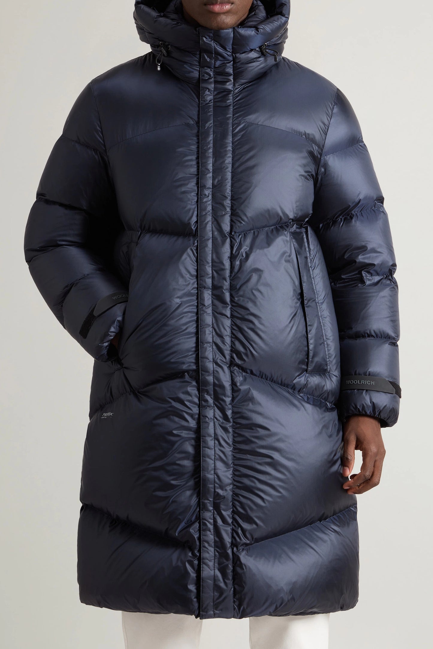 Quilted parka in Melton Blue