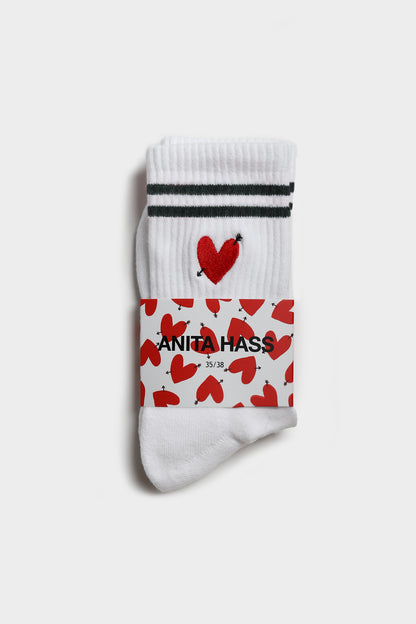 Sportsocken 'Heart' in Weiß/GrünAnita Hass - Anita Hass