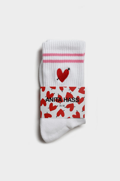 Sportsocken 'Heart' in Weiß/PinkAnita Hass - Anita Hass