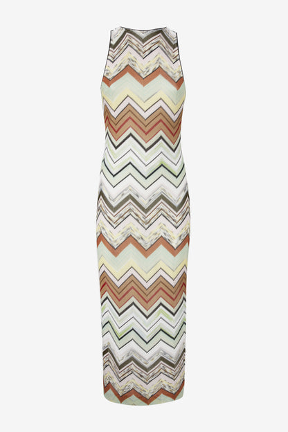 Strickkleid Chevron in Sage/CamelMissoni - Anita Hass