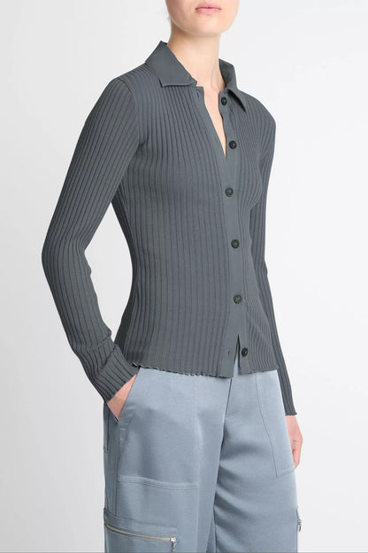 Strickpolo Button Up in GraphiteVince - Anita Hass
