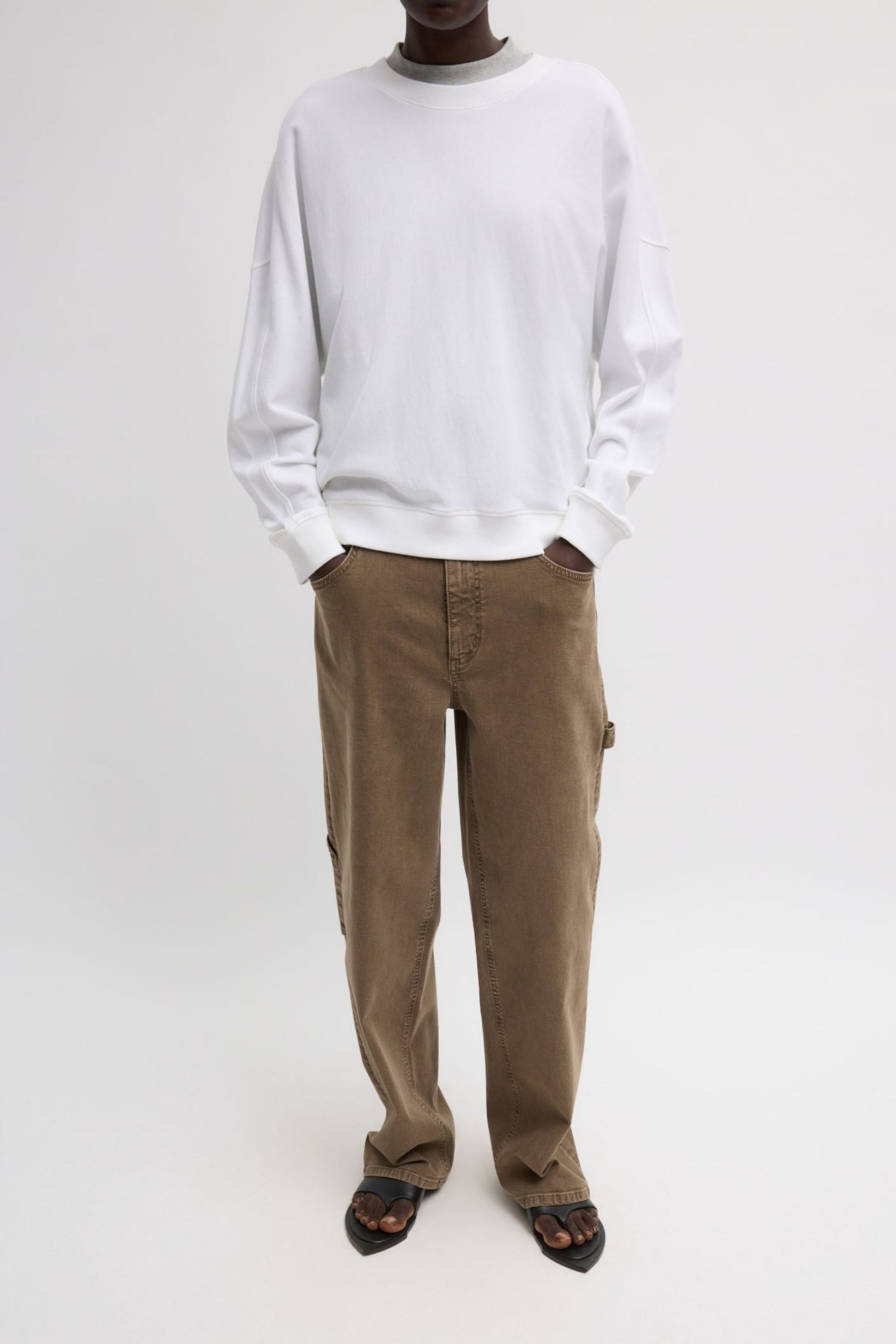 Sweatshirt Light Jersey in WhiteTibi - Anita Hass