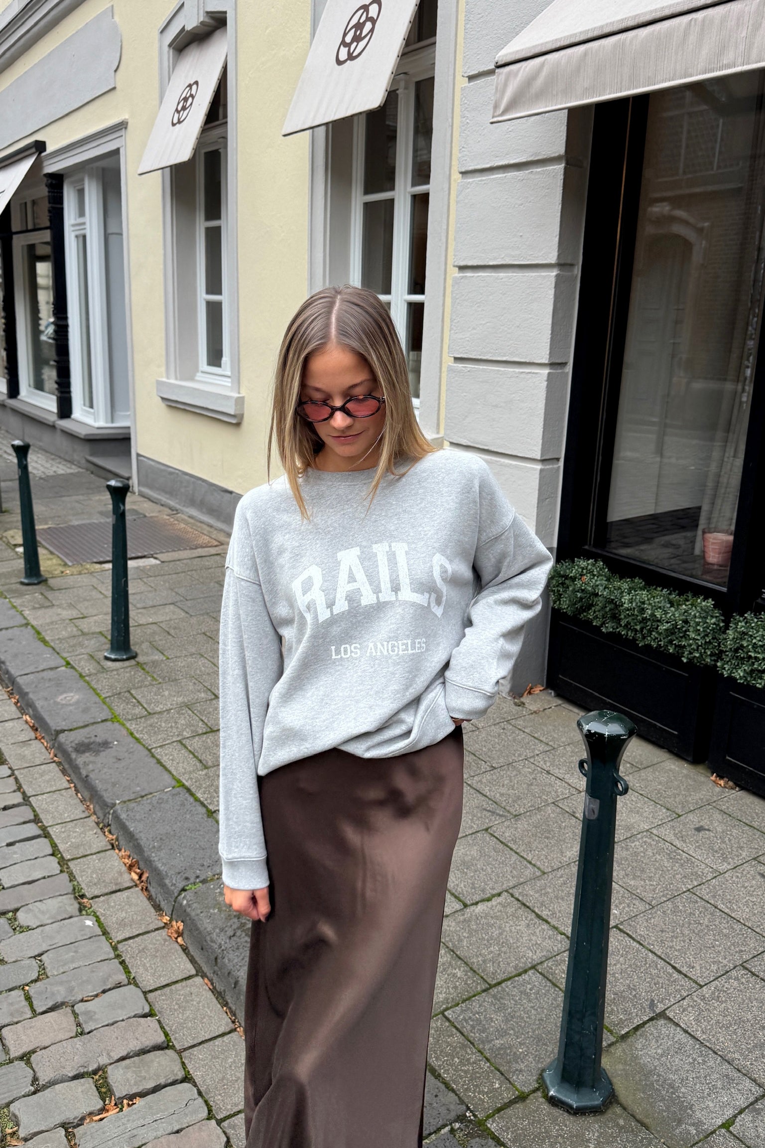 Sweatshirt Varsity in Heather GreyRails - Anita Hass