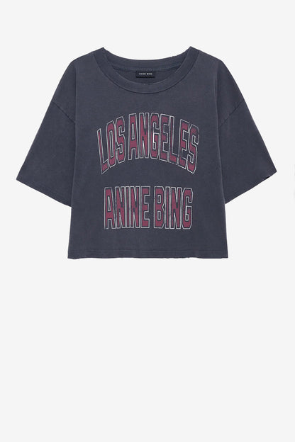 T-Shirt Johnny Cropped in Washed BlackAnine Bing - Anita Hass