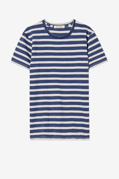 Camiseta Lana en azul Francia/marfil