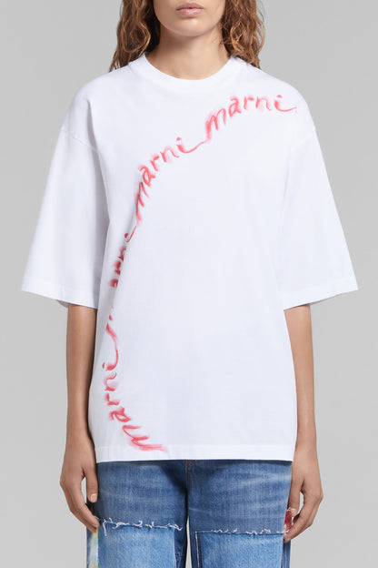 T-Shirt Logo Wave in LilywhiteMarni - Anita Hass