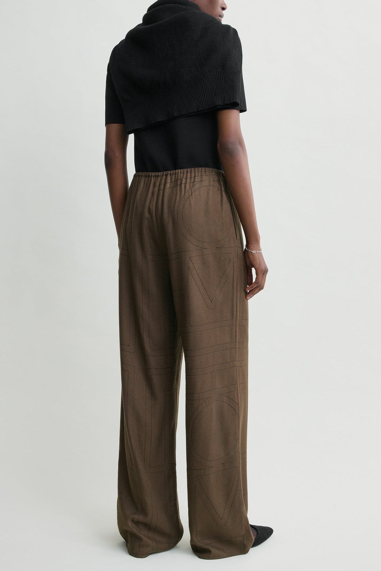 Monogram Flannel trousers in Dark Brown