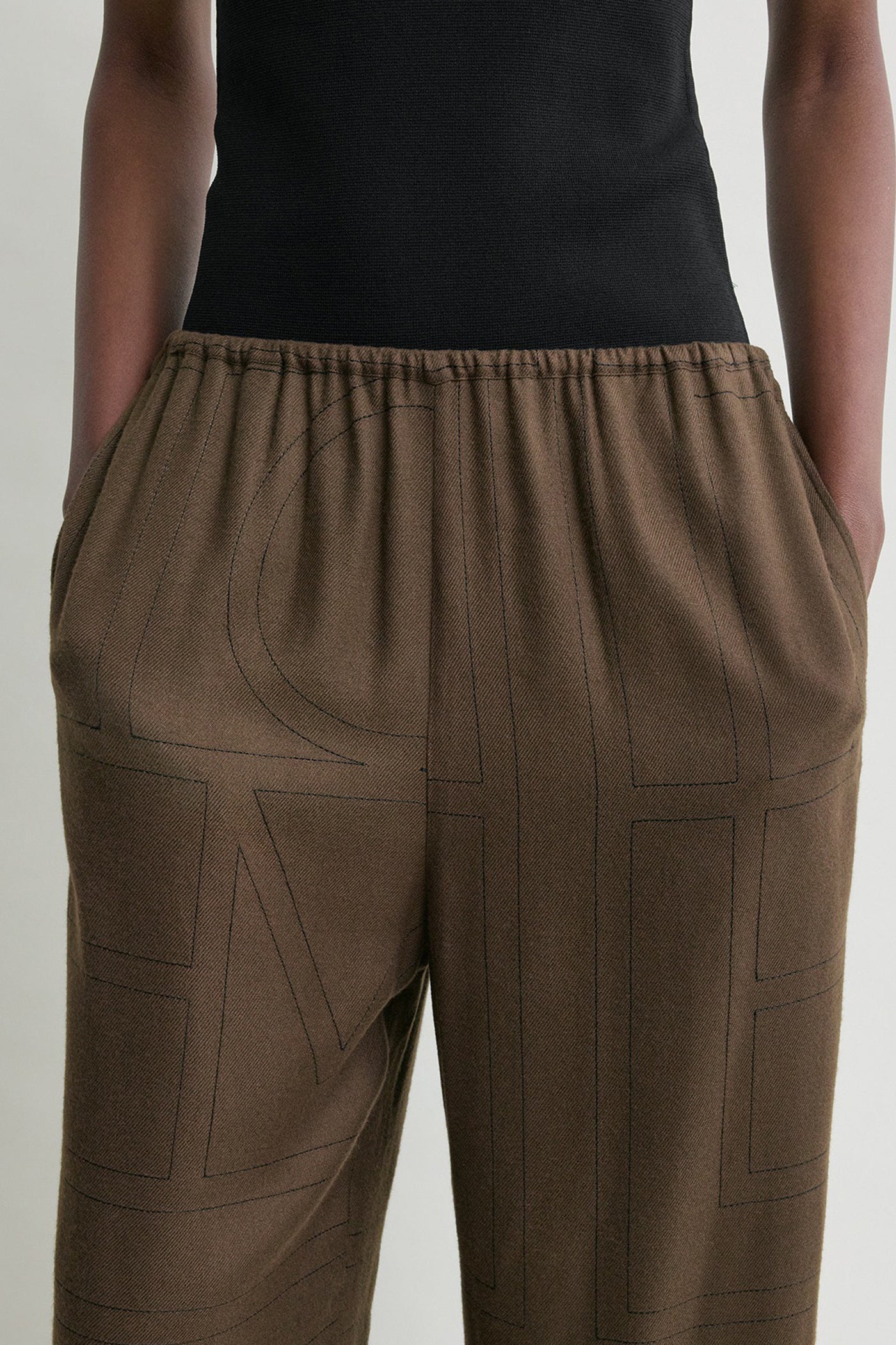 Monogram Flannel trousers in Dark Brown