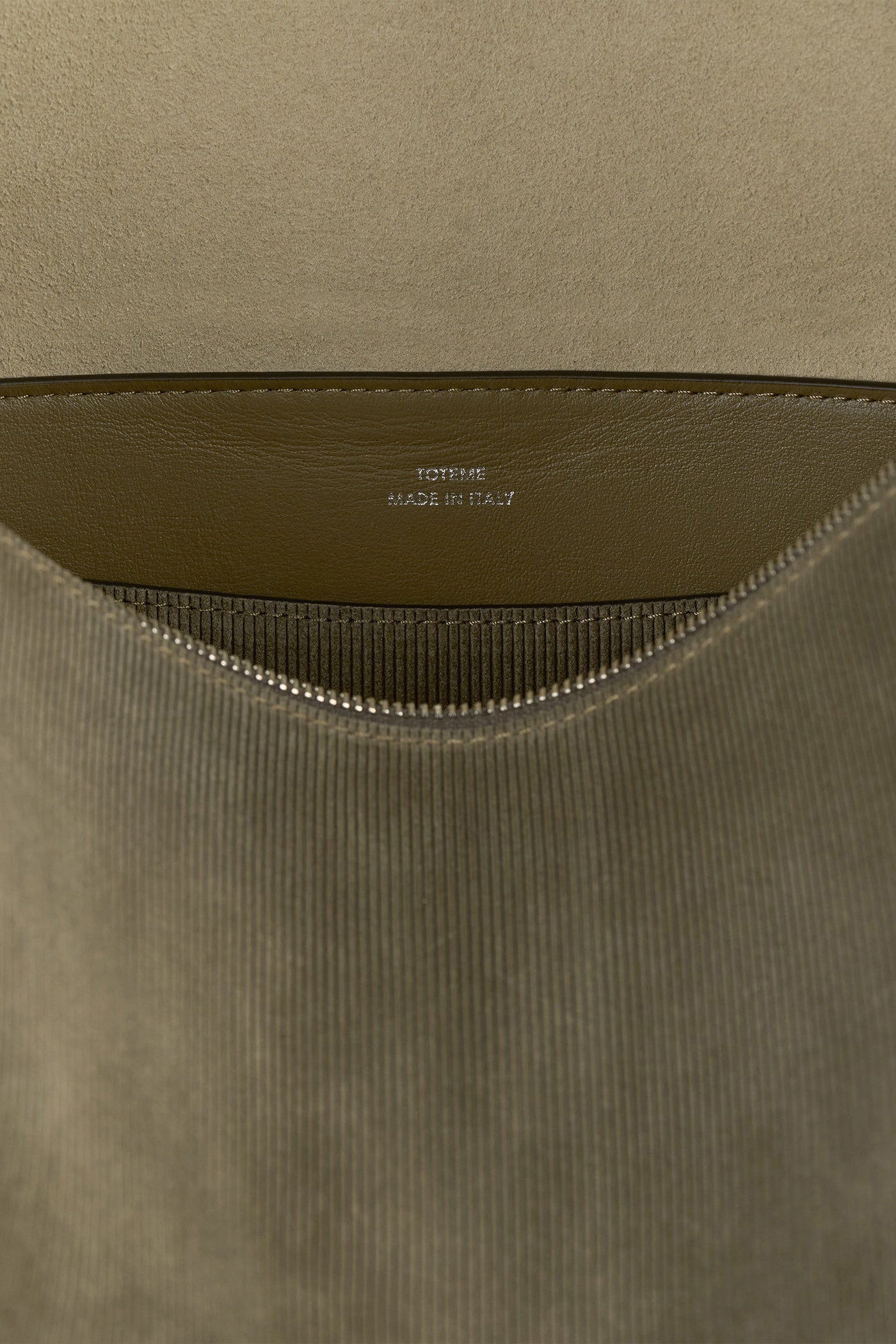 Borsa in velluto a coste Bevel in camoscio taupe scuro