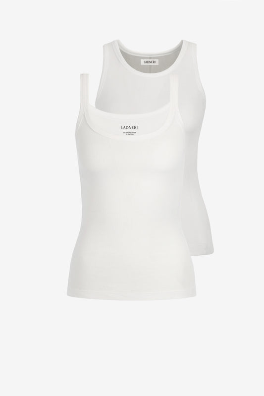 Conjunto de camiseta de tirantes en blanco