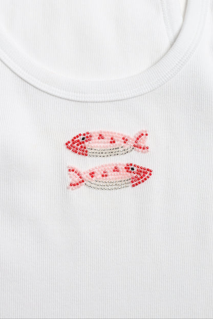 Tank Top Pearl Fish in WeißAnita Hass - Anita Hass