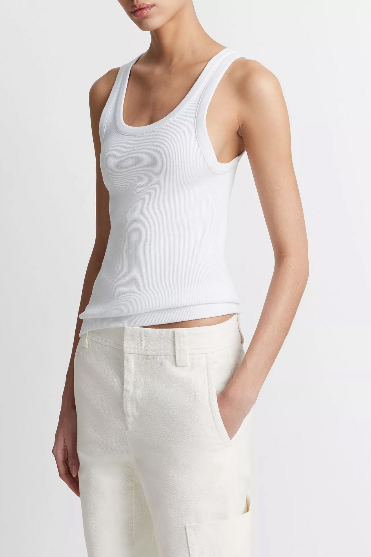 Tank Top Scoop in Optic WhiteVince - Anita Hass