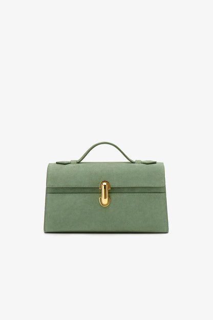 Symmetry Pochette Bag in Cactus Suede
