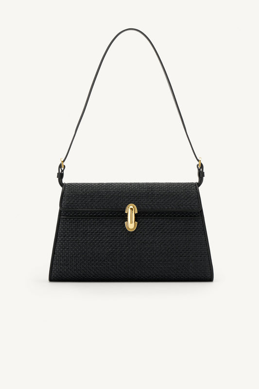 Tasche Symmetry in Raffia SchwarzSavette - Anita Hass