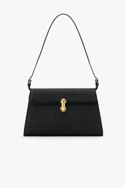 Tasche Symmetry in Raffia Schwarz