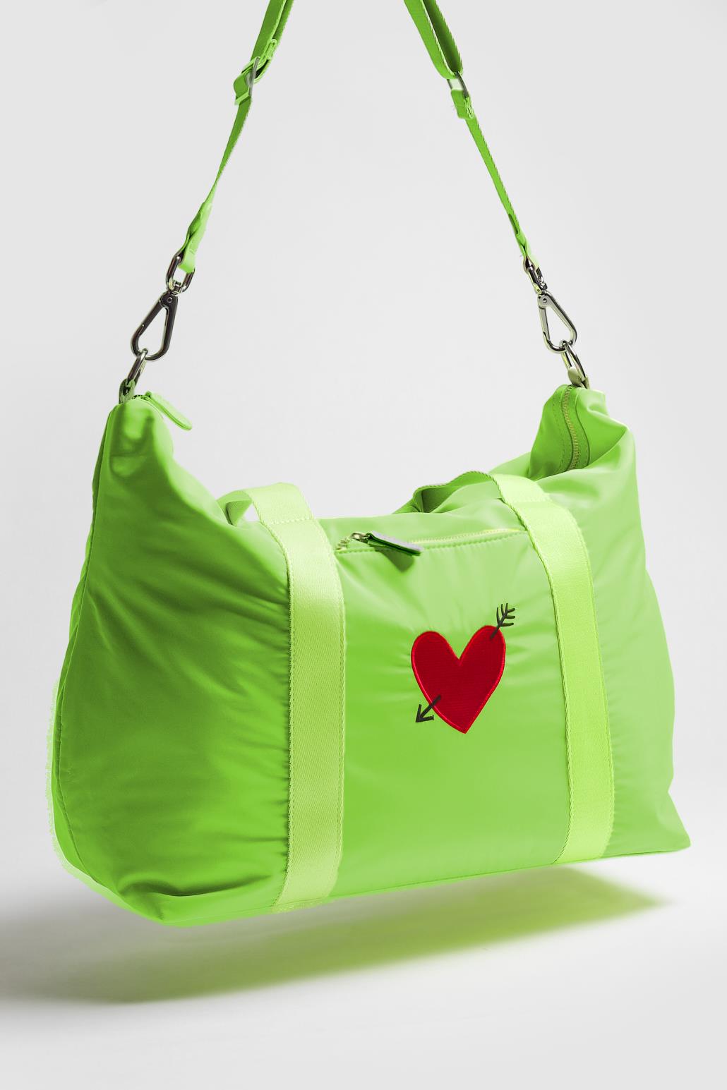 Heart' bag in matcha nylon