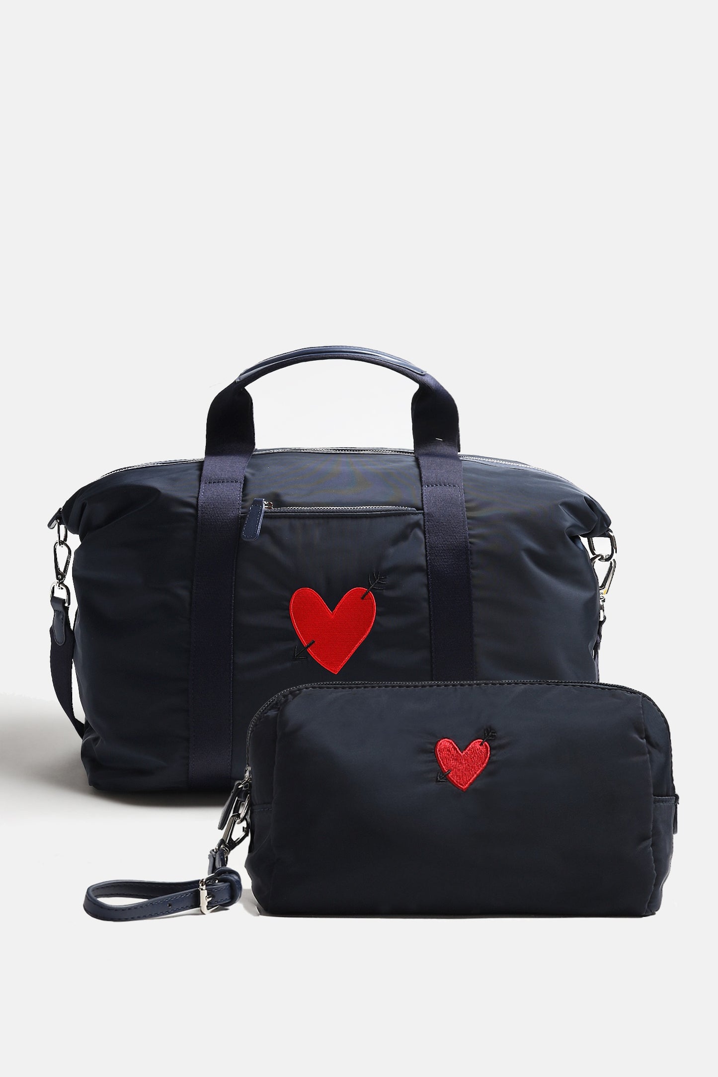 Set di borse "Heart" Large in nylon blu navy