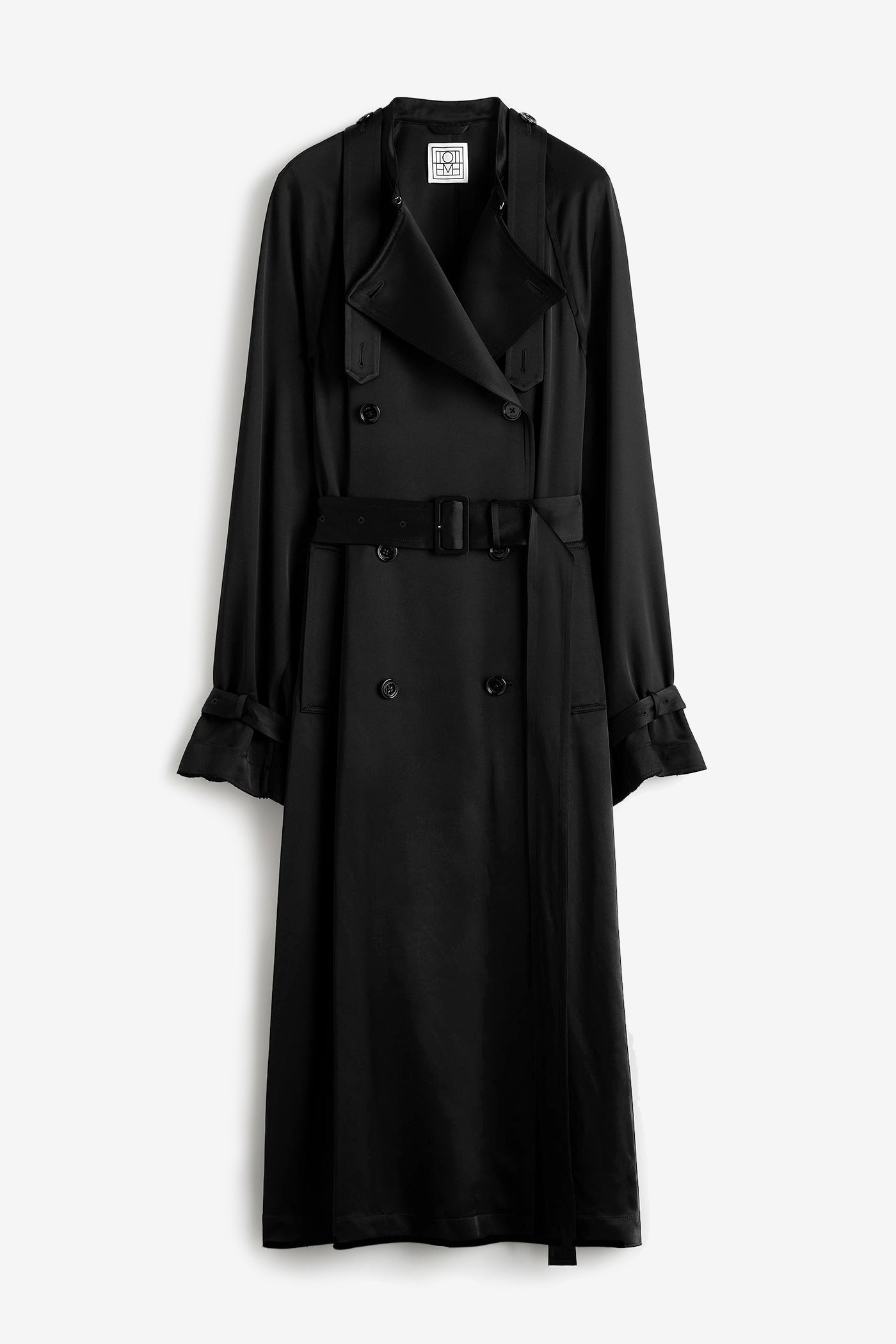 Trenchcoat Draped Satin in SchwarzToteme - Anita Hass