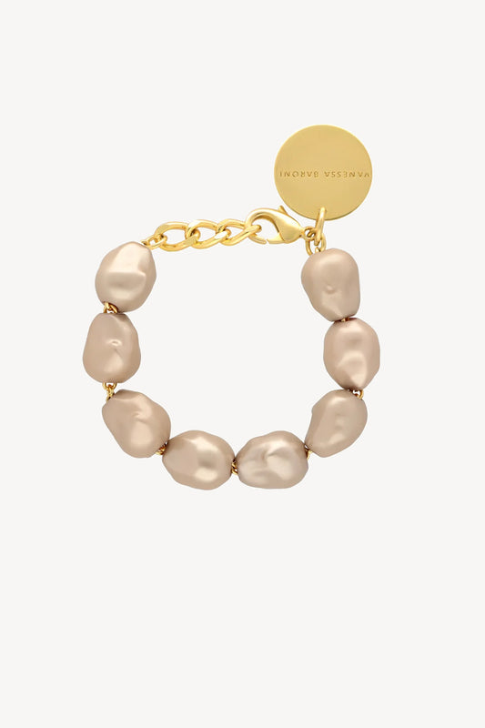 Organic Pearl bracelet in champagne
