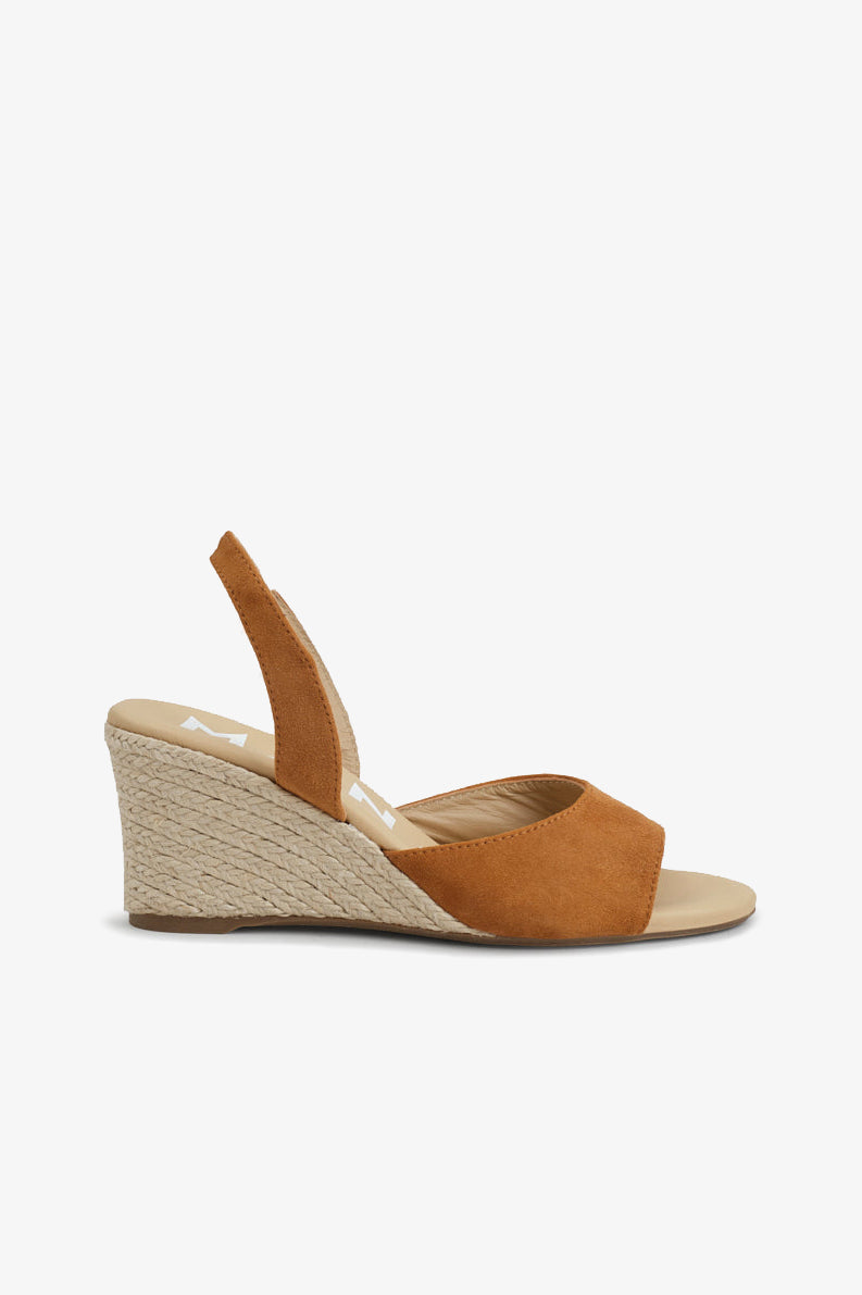 Wedges Slingback in Suede Almond