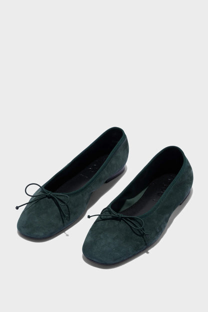 Ballerine Tiby in pelle scamosciata color muschio