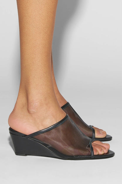 Wedges Suzanne Mesh in Schwarz Aeyde
