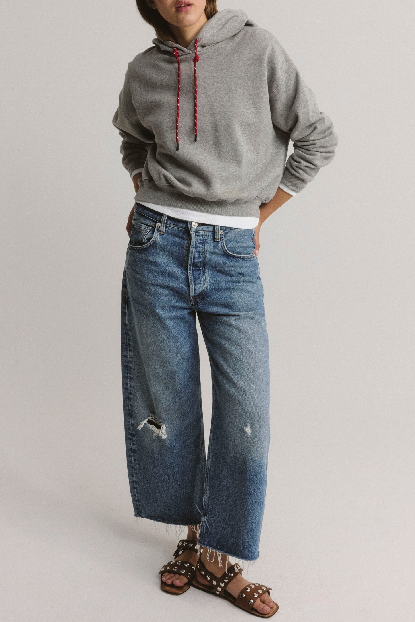 Hoodie Crystal in Melange Grey - Anita Hass