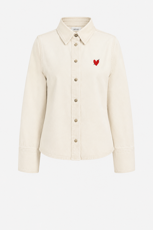 Jeansbluse Classic in Ecru - Anita Hass