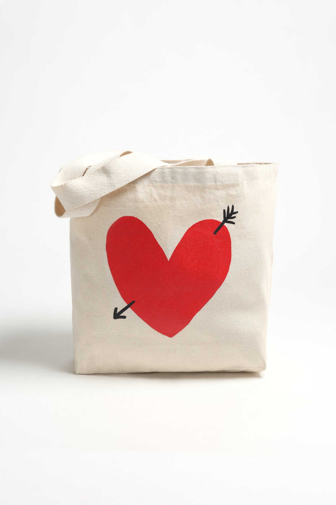 Small Canvas Tote with Heart Logo - Anita Hass