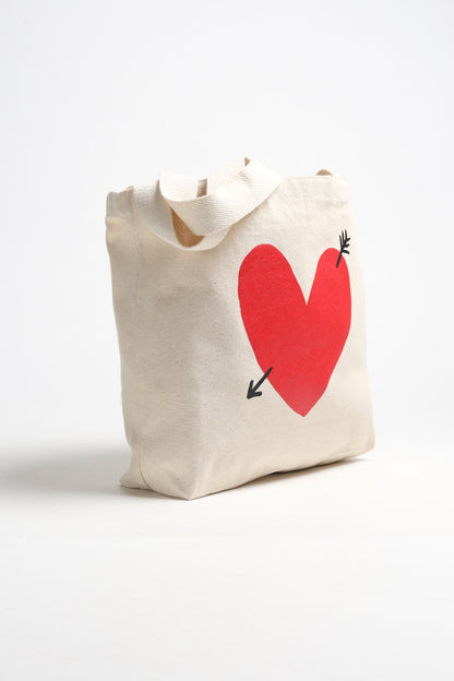 Small Canvas Tote with Heart Logo - Anita Hass
