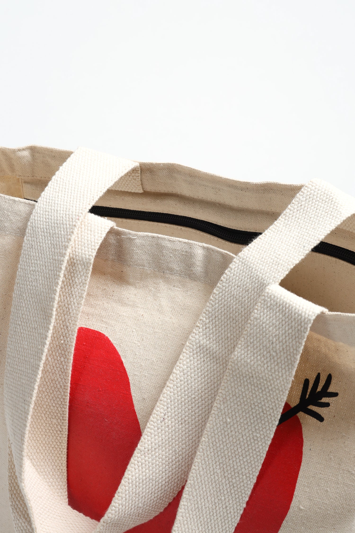 Small Canvas Tote with Heart Logo - Anita Hass