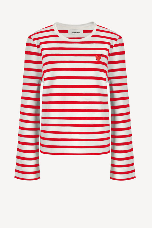 Longsleeve 'Heart' in Rot/Ivory - Anita Hass