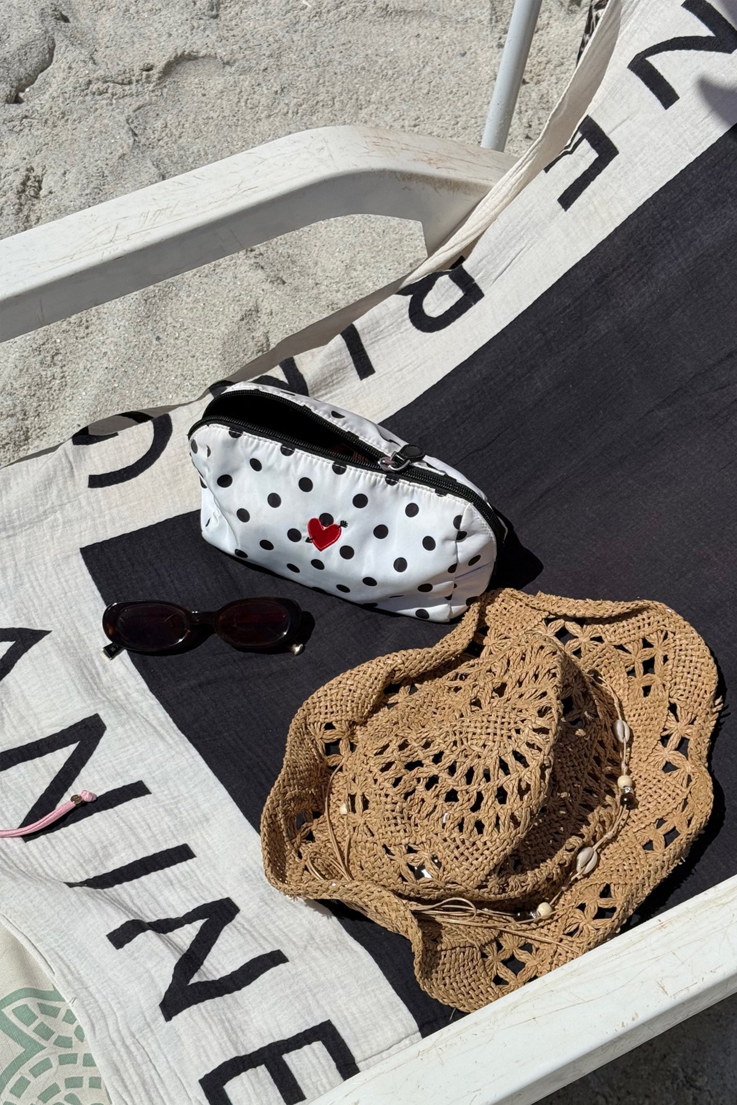 "Heart" Pouch in Polka-Dot Nylon by Anita Hass - Anita Hass