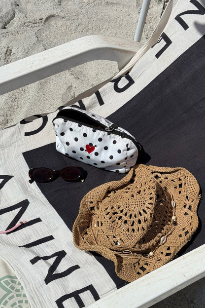 "Heart" Pouch in Polka-Dot Nylon by Anita Hass - Anita Hass