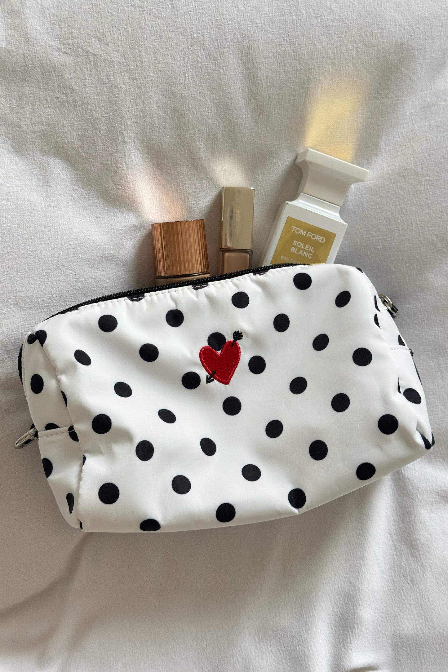 "Heart" Pouch in Polka-Dot Nylon by Anita Hass - Anita Hass