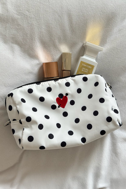 "Heart" Pouch in Polka-Dot Nylon by Anita Hass - Anita Hass